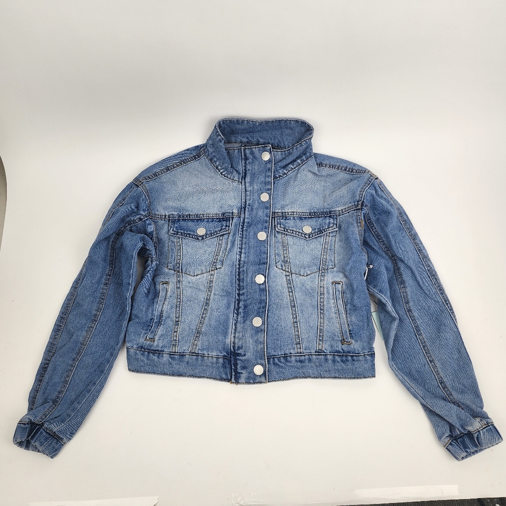 Cisono Woman's Blue Jean Jacket Zipper & Button NWT